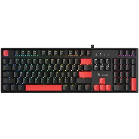 A4tech Bloody S520N černá / Herní klávesnice / mechanická / BLMS Red Plus / RGB / USB