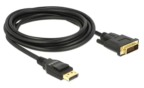 Delock Kabel DisplayPort 1.2a (M) - DVI 24+1 (M) 3 m černá / pasivní / 1920×1080