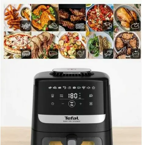 Tefal Easy Fry Silence EY5568E0 černá / Horkovzdušná fritéza / 5 l / LCD displej