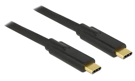 Delock USB-C kabel černá / USB kabel / USB 3.1 Gen 1 (5 Gbps) / Type-C - Type-C / PD 5 A E-Marker / 2 m