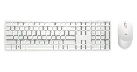 DELL KM5221W GER bílá / Set bezdrátové klávesnice a myši / GER layout / USB přijímač 2.4GHz / 1600 DPI