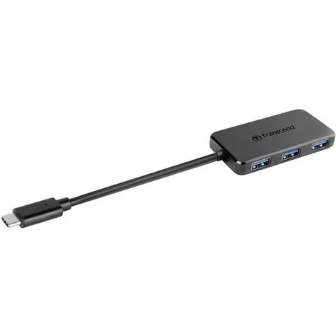 Transcend HUB2C černá / USB hub / 4× USB-A / USB-C / USB 3.2 Gen 1 / bez napájení