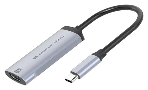 Conceptronic USB-C 3.2 na HDMI 2.1 stříbrná / Adaptér / 8K 60 Hz / 0,15 m