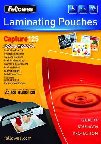 Fellowes SuperQuick A4 125 mic / Laminovací fólie / 100 ks / lesklá