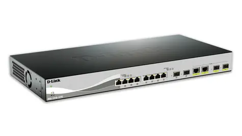 D-Link DXS-1210-12TC / Switch / 8x 10GbE RJ-45 / 2x 10GbE SFP+ / 2x Combo RJ45/SFP+ / L2 Managed / 240 Gbit/s