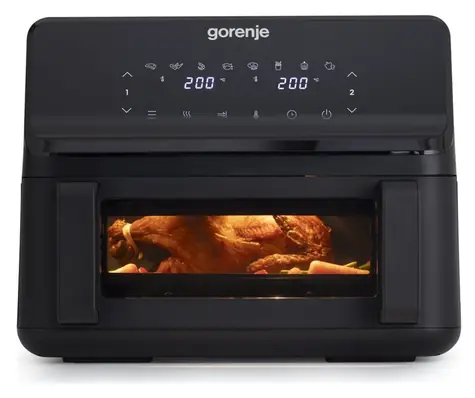 Gorenje AF2700BP černá / Horkovzdušná fritéza / 2700 W / 9 l / duální / 8 programů