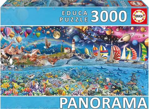 EDUCA Panoramatické puzzle Život / 3000 dílků / od 14 let
