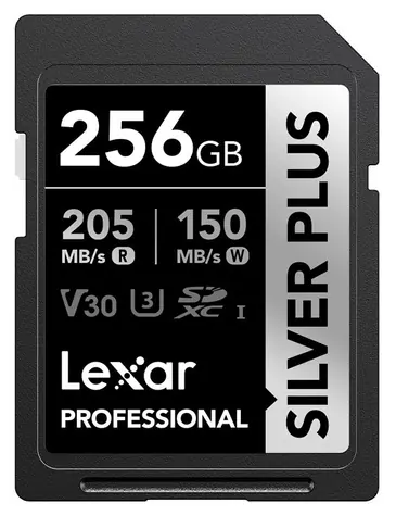 Lexar Professional SILVER PLUS SDXC 256GB / Paměťová karta / čtení: 205 MB/s / zápis: 150 MB/s / UHS-I / V30