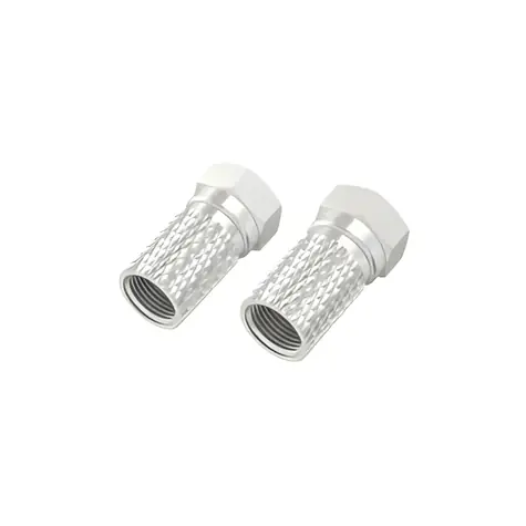 Hama F-konektor 7 mm stříbrný / Konektor / šroubovací / SAT kabel / 2 ks