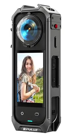 Puluz PU748H šedá / Ochranný rám pro Insta360 X5 / hliníková slitina / magnetická základna / 2× cold shoe