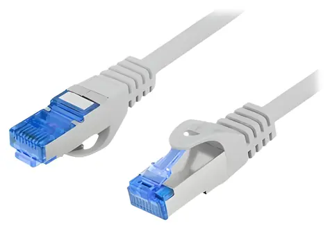 Lanberg Patchcord CAT6a S/FTP 1 m šedá / Patch kabel / LSZH / CCA