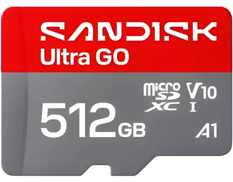 SanDisk Ultra GO 512GB / Paměťová karta microSDXC / UHS-I / Class 10 / A1 / čtení 190 MB/s