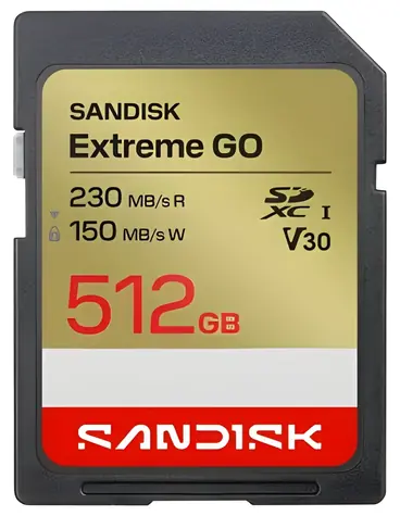 SanDisk Extreme Go SDXC 512GB / Paměťová karta / čtení 230 MB/s / zápis 150 MB/s