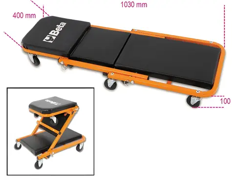 Beta Tools 3002 / Dílnová lehačka a taboret / čalouněná / skládací