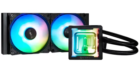 Bitfenix 240 mm černá / AIO vodní chladič CPU / 2× 120 mm / ARGB / tenký 27 mm / AMD + Intel