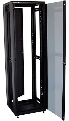 XtendLan 42U/800x1000 černá / Stojanový rozvaděč / 19" / skleněné dveře / plná záda