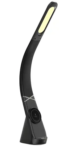 IMMAX LED stolní lampička Magic černá / Qi nabíjení / 12,5W / 320lm / USB-C / ohebný krk