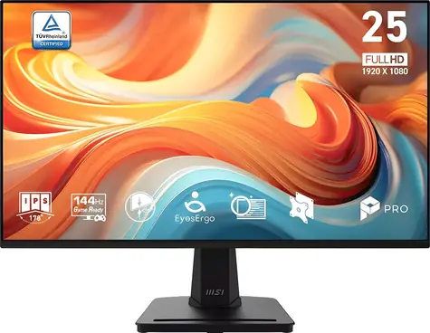 24.5" MSI PRO MP251 E14L černá / Monitor / IPS / FHD / 16:9 / 144Hz / HDMI / VESA