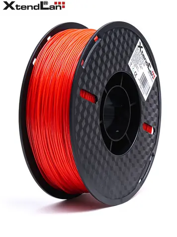 XtendLan TPU filament průhledně-červená / struna pro 3D tiskárnu / TPU / 1.75mm / 1kg