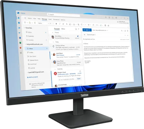23,8" Lenovo ThinkVision S24e-4e černá / Monitor / IPS / FHD / 100 Hz / 4 ms / HDMI+VGA