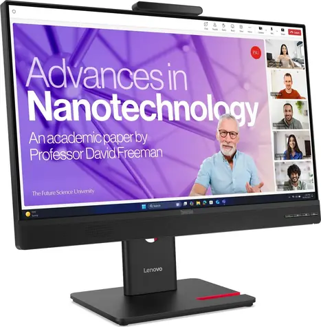 23.8" Lenovo ThinkVision T24D-4v černá / Monitor / IPS / FHD / 120Hz / 4ms / USB-C 100W PD / DP+HDMI / Pivot / Webcam