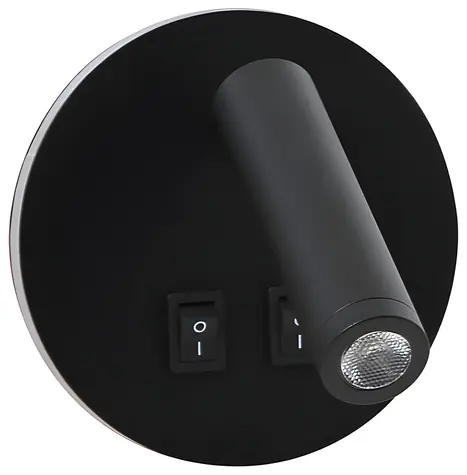 IMMAX GOAL černá / Designové nástěnné LED svítidlo / 2 vypínače / 6W