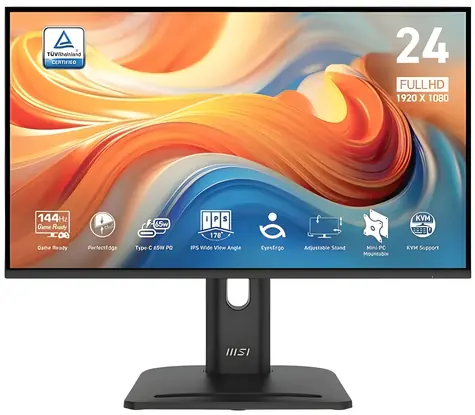 23.8" MSI PRO MP245PHGN E14 černá / Monitor / FHD / IPS / 144Hz / HDMI+DP / VESA