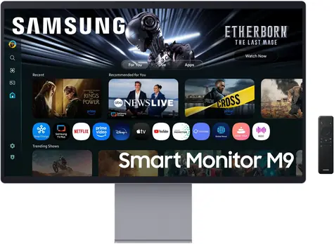 32" Samsung Smart M9 OLED stříbrná / Monitor / OLED / 3840 x 2160 / 165 Hz / Tizen / USB-C PD 90W