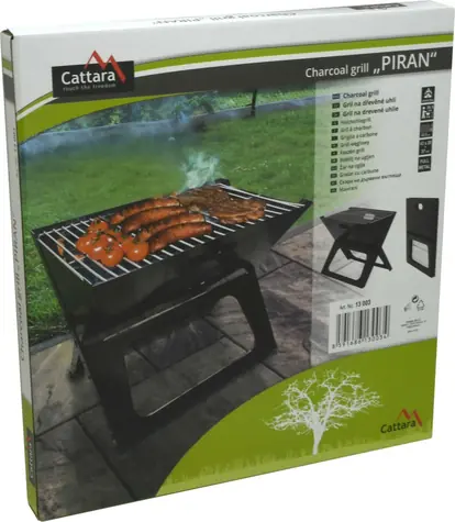 Cattara Gril na dřevěné uhlí PIRAN skládací / 43 x 28 cm