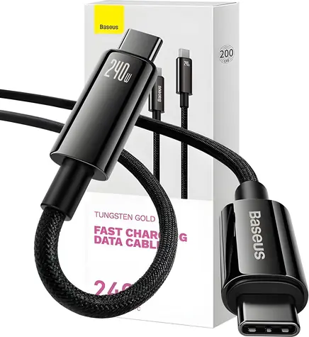 Baseus CAWJ040101 černá / Kabel USB-C (M) - USB-C (M) / 2 m