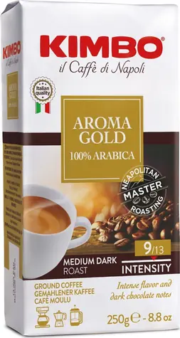 Kimbo Aroma Gold 250 g / Mletá káva / 100% Arabica