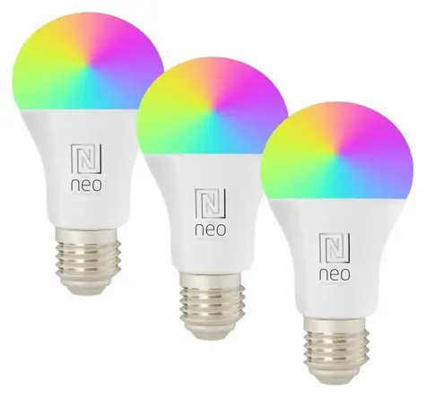Immax NEO LITE SMART / Sada LED žárovek E27 / 3× 11 W / RGB+CCT / stmívatelná / Wi-Fi / TUYA