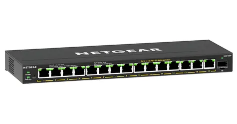 NETGEAR GS316EP-100PES / Switch / 15x Gigabit PoE+ / 1x SFP / 180W / Managed