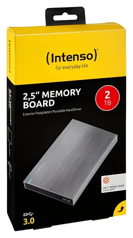 INTENSO Memory Board 2TB antracitová / Externí disk / 2.5" / USB 3.2 Gen 1 / R:85MB/s / W:75MB/s