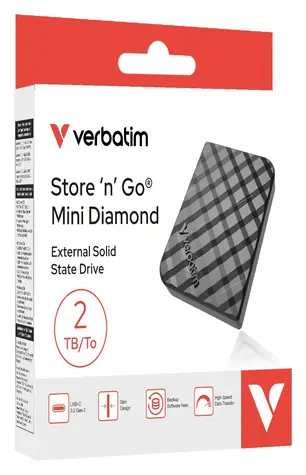 Verbatim Diamond SSD 2TB G2 černá / Externí SSD / USB-C / R: 1000 MB/s / W: 1000 MB/s