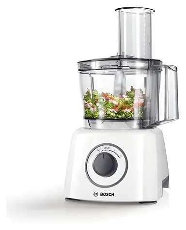 BOSCH MCM3100W bílá / Kuchyňský robot / 800W / 2.3 L / 2 rychlosti + turbo / sekání / strouhání