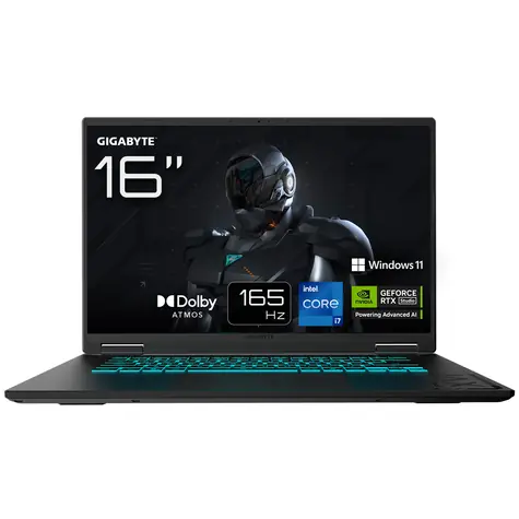 GIGABYTE GAMING A16 černá / Herní notebook / 16" IPS 165Hz / Intel Core i7-13620H / 16GB DDR5 / 1TB SSD / RTX 4050 6GB