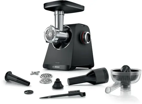 Bosch MFWS430B stříbrná, černá / Mlýnek na maso / 1900 W / 2,5 kg/min / 2 rychlosti