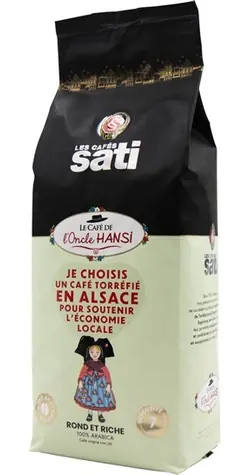 Les Cafés Sati Hansi Rond et Riche / Zrnková káva / 1000 g