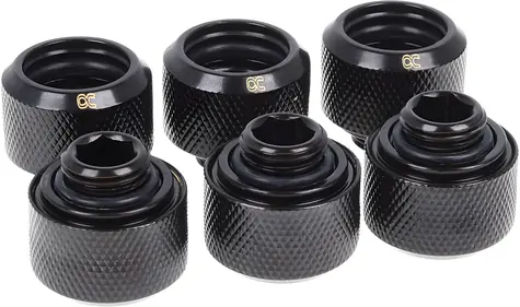 Alphacool Eiszapfen / Trubkový fitting 1/4" na 16/10 mm / černý / 6 ks
