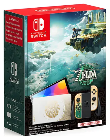 Nintendo Switch OLED zlatá Zelda: Tears of the Kingdom Edition / Herní konzole / 7" OLED / 64 GB / Wi-Fi