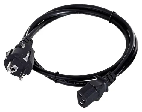 SAVIO CL-138 černá / Napájecí kabel / IEC C13 (M) - Type E (F) / 1,2 m