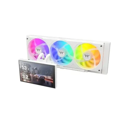 Thermaltake ST360 Ultra bílá / AIO vodní chladič CPU / 7" IPS LCD / 3x 120 mm / 2500 RPM / 85.29 CFM / A-RGB