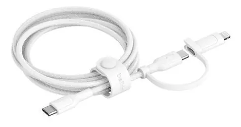 Belkin BOOST CHARGE kabel 2-v-1 USB-C + Lightning bílá / 1,5m