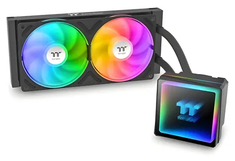 Thermaltake TH240 V3 ARGB černá / AIO vodní chladič CPU / 2x 120 mm / 2500 RPM / 37.8 dB / 85.29 CFM