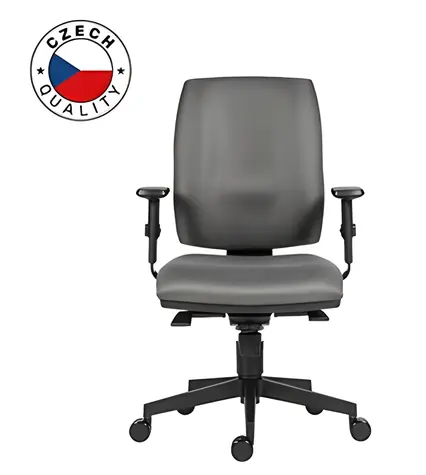 Powerton ERGO Hana šedá / Kancelářské ergonomické křeslo / synchronní mechanismus / nastavitelné področky