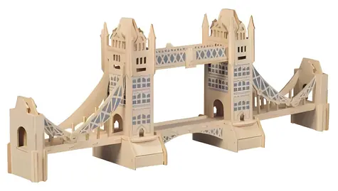 WOODCRAFT Dřevěné 3D puzzle Tower Bridge / 104 dílků / od 8 let / Obtížnost: střední