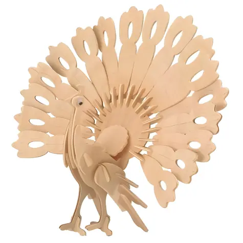 WOODCRAFT CONSTRUCTION KIT Dřevěné 3D puzzle Páv / od 6 let / Obtížnost: jednoduchá