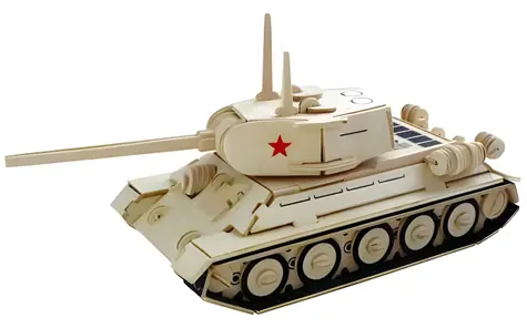 WOODCRAFT CONSTRUCTION KIT 3D puzzle Tank T-34 P / přírodní dřevo / od 8 let / Obtížnost: střední