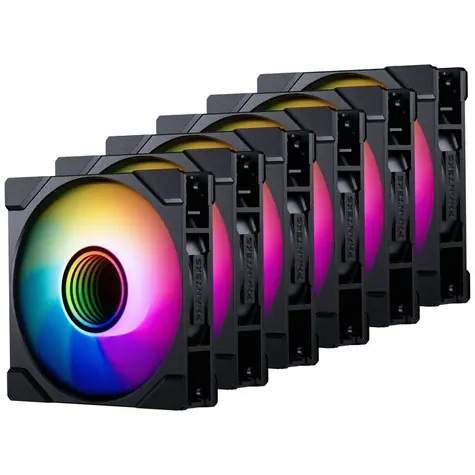 PHANTEKS M25 Gen2 PWM D-RGB Reverse Blade 6ks černá / 120mm / Hydraulic Bearing / Build Kit